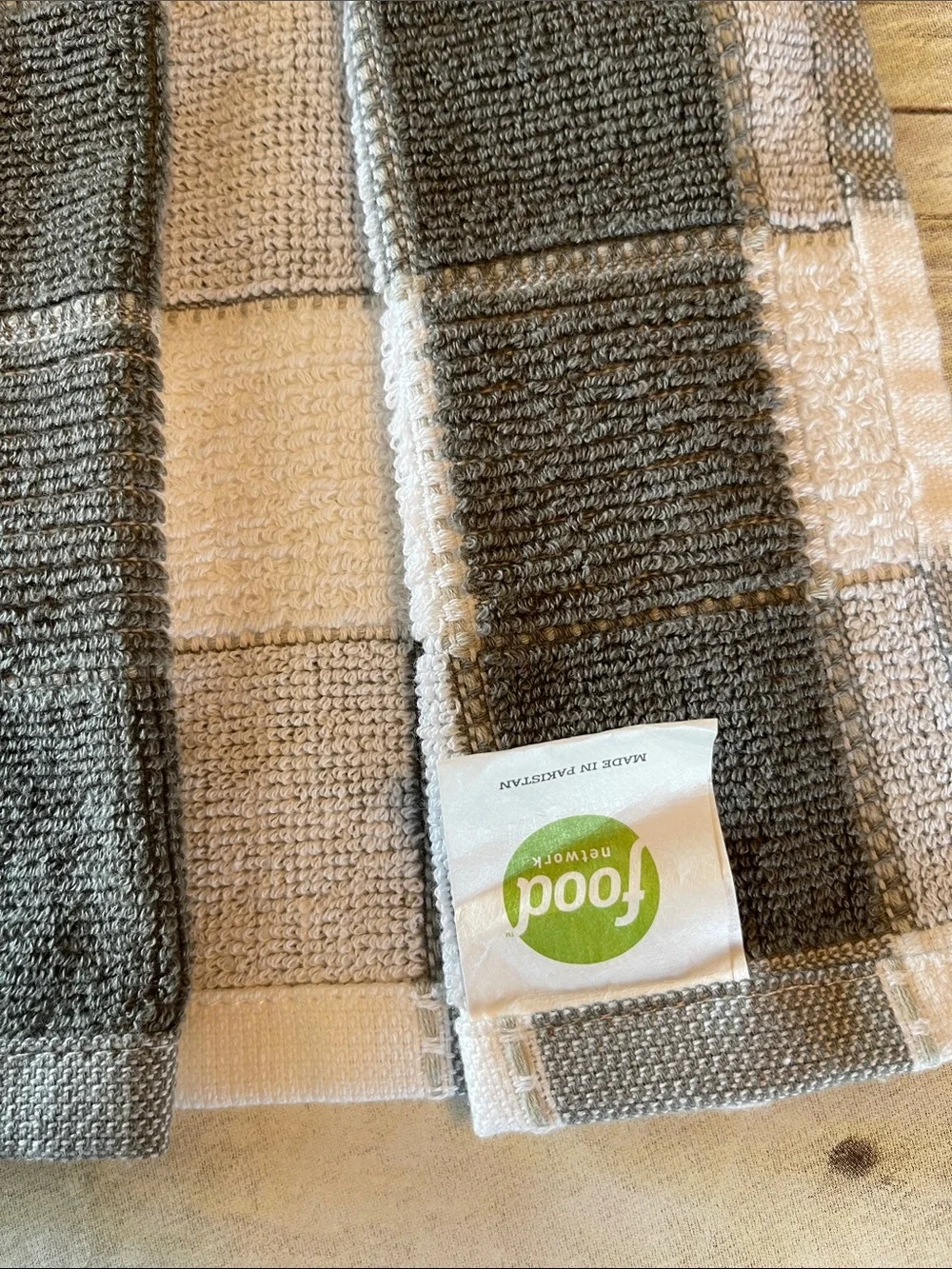 Sewn Top Hanging Towels Set of Black & White & Gray Button Closure